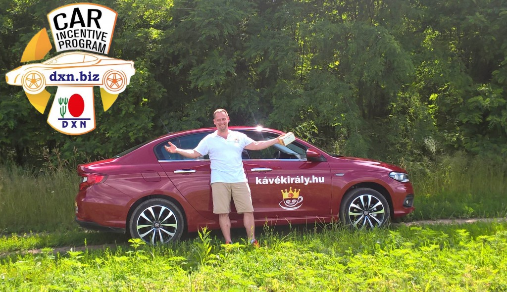 My car (metal-red Fiat Tipo) does the advertising for me in DXN Ganoderma mushroom coffee business.